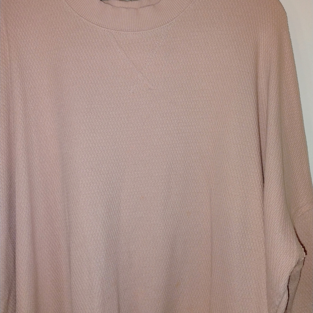 aerie Blush Pink Lightweight Waffle Sweatshirt PTP 30-32"